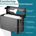 Multifold Paper Towel Dispenser Countertop, Heavy Duty Wide-Design, 300-Sheet Large Capacity Black Paper Towel Holder, Compatible with Tork, AmazonCommercial, Kleenex, Scott, Pacific Multifold Towels