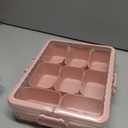 Divided Snack Serving Tray with Lid and Handle Travel Snackle Charcuterie Container Portable Storage Organizer for Candy, Fruits, Nuts, Snacks, Party, Picnic (1pack, Pink)