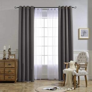  Blackout Curtains - Triple Weave Energy Saving Thermal Insulated Solid Grommet Blackout Draperies for Living Room/Bedroom (1 Pair, 96 x 54, Grey)