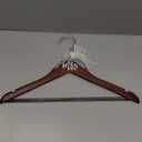 Bride Wedding Dress Pearl Mrs. Hanger with Pearl Ribbon Bow Elegant Wooden Dress Hanger to Be Ideal Keepsake for Wedding Day Gift(Walnut,Mrs)