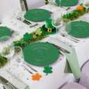50 PCS Green Plates Disposable, Heavy Duty Green Plastic Plates include 25 Dinner (10.25") & Dessert (7.5") for Birthday, Golf Party Decorations, Graduation Party, Picnic