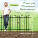 FOREHOGAR Metal Garden Fence 36 in H x 12 ft L, No dig Garden Border Yard Fencing, Dog Fence Outdoor Temporary Animal Barrier for Flower Bed Lawn and Patio, 6 Panels + 7 Stakes Black