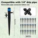 30pcs Drip Irrigation Emitters, 360 Adjustable Irrigation Drippers Sprinklers for 1/4" Tubing 0-3ft Spray Distance Garden Drippers Sprayer Heads for House Garden Watering Drip System Fittings