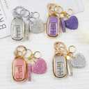 Key Fob Cover with Diamond Bling Keychain for Women, Car Key Holder Compatible with Honda 2022 2023 2024 2025, TPU Key Case and Elegant Heart Key Chain (Silver, 1PCS)