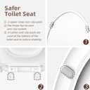 Round Toilet Seat, Slow Close Quick-Release Hinges, Heavy Duty Soft Close, Quiet-Close Lid And Seat For Standard Toilets, Easy To Install And Clean, Never Loosen, White(16.5)