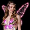 Funcredible Fairy Costume For Women and Girls - Light Up Fairy Wings and Flower Crown, Glitter - Butterfly Wings