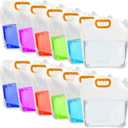 12 Pack 1.3 Gallon Collapsible Water Container, Emergency Water Storage Bag Foldable Water Bags for Camping Riding Outdoor Sport