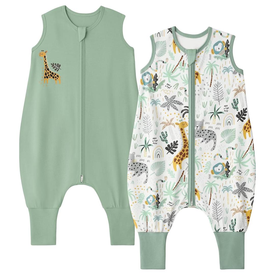 Yoofoss Toddler Sleep Sack With Feet 3-4T 100% Organic Cotton Baby Sleep Sack with Legs Toddler Wearable Blanket with 2-Way Zipper