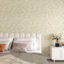 VEELIKE Boho Cream Yellow Peel and Stick Wallpaper with Branches Removable Yellow Contact Paper for Cabinets Drawers Walls 15.7''x118'' Waterproof Self Adhesive Cream Wallpaper for Bedroom Bathroom
