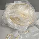 OwnMy 3-Tier Fruit Basket Stand Decorative Iron Fruit Bowl, Metal Wire Fruit Holder Storage Trays Table Countertop Holder for Vegetables Bread Snack, Modern Fruit Bowls for Kitchen Home Use (Gold)