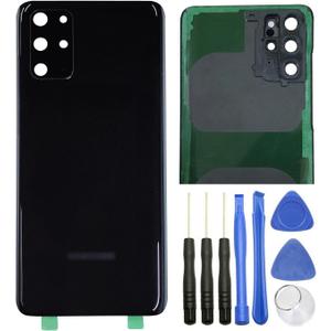 Ubrokeifixit Galaxy S20+ Rear Back Glass Cover Replacement for Samsung Galaxy S20+ G985 6.7",S20+ 5G G986,Pre-Cut Tape(NOT for S20 6.2",NOT for S20 Ultra 6.9") (Black+Camera Lens)