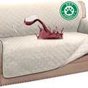 Turquoize 100% Waterproof Couch Cover Sofa Covers for 2 Cushion Couch Loveseat Covers Triple Non-Slip Couch Cover for Dogs Washable Furniture Protector Cover for Pets, Kids, Dog (Loveseat 54", Ivory)