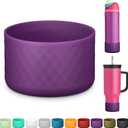 Silicone Boot for Owala Water Bottle 24 oz 32 oz 40 oz, Anti-Slip Protective Sleeve for FreeSip/Twist/Flip Stainless Steel Water Bottles Accessories (dark purple)