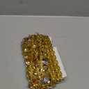 FINGERINSPIRE 10 Yards Hanging Fringe Lace 1-3/8 inch Wide Polyester Lace Ribbon with Champagne Yellow Bead Tassel Gold Metallic Braid Hanging Heart Beads Tassel Trim for Clothing Crafts