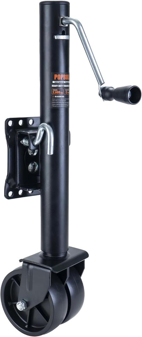 2000 Lbs Boat Trailer Jack with Wheels, 6" Dual Wheels, 12" Lift Trailer Jack, Galvanized Finish for Boats, Rvs, Trailers, and Other Scenarios Where Towing is Needed. (2000LBS)