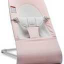 BabyBjörn Bouncer Balance Soft, Woven/Jersey, Light Pink/Grey | 2-in-1 Adjustable Baby Bouncer Seat and Toddler Chair, Newborn to Toddler (8-29 lbs), 4 Positions, Lightweight & Portable