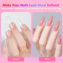 BETE Medium Square Clear Acrylic Nail Tips224Pcs 16 Sizes with Half Sizes, Tipex Instant Apex Full Cover False Nails, Pre-Shaped Strong Thick Press On Nails for Home & DIY Manicure