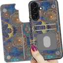 LETO for Samsung Galaxy A15 5G Wallet Case - Flip Folio Leather Kickstand - Credit Card Holder - Fashionable Flower Designs - Protective Phone Cover for Women and Girls - 6.5" - Vintage Patterns