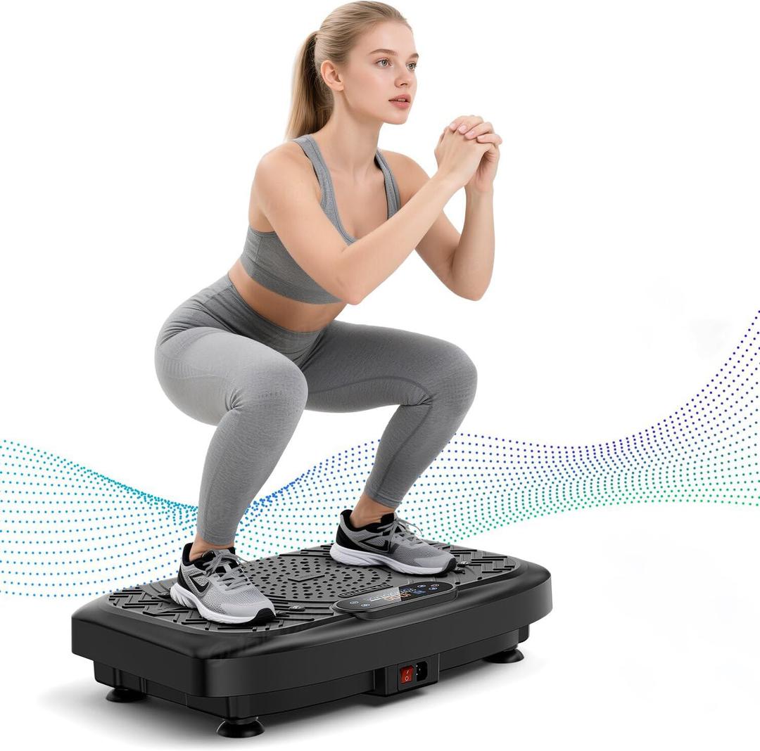 Vibration Plate Exercise Machine for Lymphatic Drainage, Vibration Platform 450 Lbs Capacity(Brick Orange)