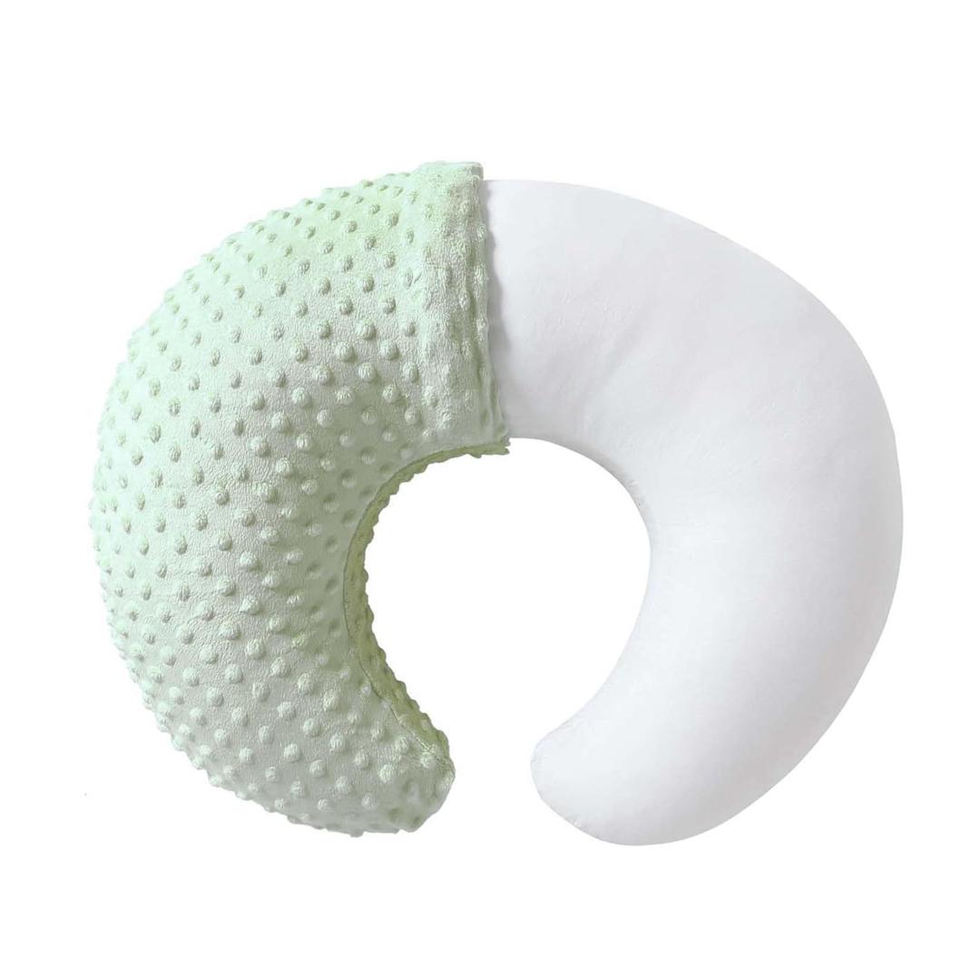 Nursing Pillow and Positioner, Breastfeeding, Bottle Feeding, Baby Sitting Support with Removable Ultra Soft Cover, Tummy Time Support for Baby Boys and Girls (Green) (22" x 17.7" x 5.9")