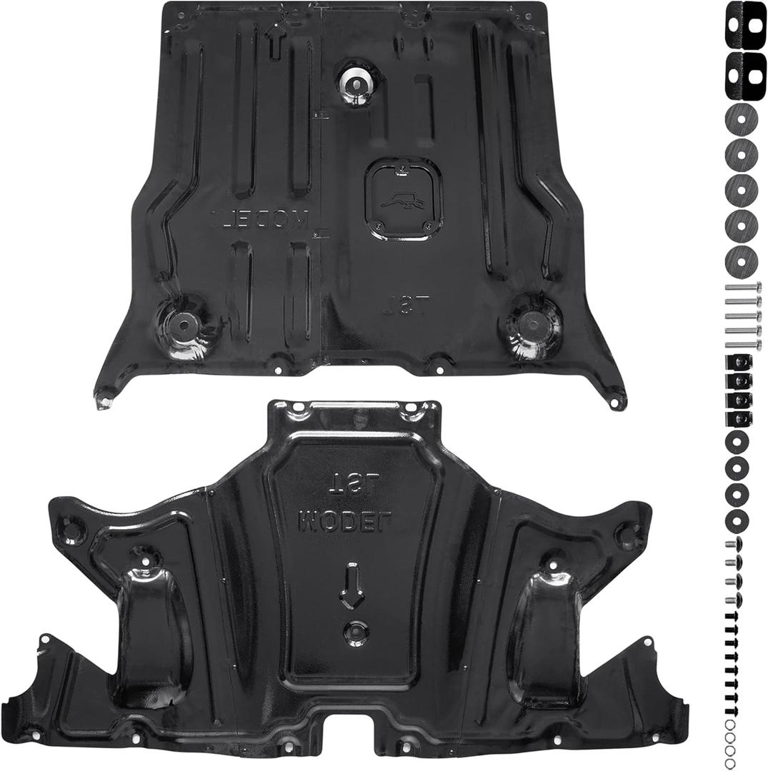 Skid Plate for Tesla Model 3 / Model Y, Front Rear Skid Plate Set Under Engine Guard Cover Splash Shield Cover for Tesla Model 3 2017-2025 / Model Y 2020-2025 Accessories - 2PCS