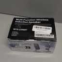 Hupoaf Adjustable Cell Phone Stand with Wireless Induction Bluetooth Speaker, HD Surround Sound for Home and Outdoors, Compatible with iPhone/iPad/Samsung Galaxy, Popular Gifts for Men Women Dad Mom (Matte Black)