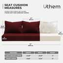 Outdoor 3-Seater Couch Cushions Set of 4, 72 x 24 Inches Deep Patio Cushion,Red