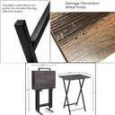 Folding TV Tray Table with Stand, Set of 4 Small Table, TV Dinner Table, Snack Tray Table Set, Portable Foldable Desk, Sofa Side Table, TV Tray Table for Couch, Living Room, Small Space, 25.79" H x 18.9" W x 14.17" D