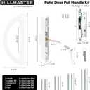HILLMASTER Sliding Glass Door Handle with Mortise Lock and Key Cylinder,Patio Door Lock with Key Replacement Patio Door Handle Set Sliding Door Lock Fits 3-15/16" Screw Hole Spacing,Reversible Design