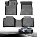 Carbon Fiber Floor Mats for Nissan Rogue 2021-2024 2025 2026 All Weather Protection TPE Car Mats Custom Car Liners Accessories, Front & 2nd Row Floor Liners Set