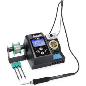 WEP 982 II Precision Soldering Station Kit with 3 C245 compatible Soldering Iron Tip Cartridge, Lead-Free Solder Wire, 4 Memory Channels, Tip Change Groove, Integrated Cleaning Tools