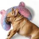 Dog Pillows for Medium Dogs, Glow in The Dark Soft Neck Pillow, U-Shaped Pillow for Cat and Dog, Machine Washable Toy & Birthday Gift (Glow Pink, M)