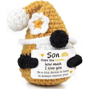 Son Gifts from Mom or Dad Handmade Gnome with Love Message Birthday, Graduation, for Son