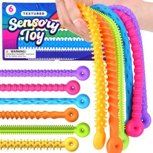 Sensory Toys Fidget Stretchy Strings: Fidget Toys Bracelet for Kids Calming - Adjustable Sensory Bracelet for Autism - Quiet Prizes Box Toys for Classroom 6 Pack