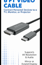 ZGEAR (6-Ft) HMDI to USB-C Video/Monitor Cable - Black