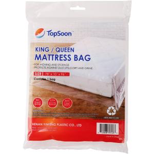 TopSoon Mattress Bag for Storage Mattress Disposal Bag King/Queen Size Clear (KING/QUEEN Economical 1.5 Mil Thick)
