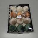 Christmas Tree Ornaments Set Velvet Balls, 12pcs Shatterproof Christmas Bulbs Ornaments for Xmas Tree Decorative Hanging, Vintage Flocked Decoration, 78mm, 3.15 in, Multicolor Green Brown Neutral