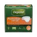 Depend Incontinence Protection with Tabs, Maximum Absorbency, L, 16 ct