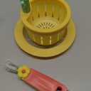 Upgraded Automatic Pressing Sink Filter, Cactus Sink Strainer, Kitchen Waste Collector Filter, Kitchen Accessories Sink Drain Stopper, and Cleaning Brush (1, Yellow)