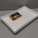 US Acrylic White Plastic Serving Trays (Set of 4) 15” x 10” | Large Unbreakable Reusable Rectangular Party Platters | Serve Appetizers, Fruit, Veggies, & Desserts | BPA-Free & Made in USA