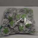Jing-Rise Artificial Flowers 50PCS Real Looking Fake Roses with Stem for DIY Wedding Bouquets Centerpieces Party Baby Shower Home Decorations (Silver Grey)
