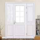 MIULEE Sidelight Sheer French Door Curtains 25 x 40 Inches Light Filtering Window Treatment with Tieback - 2 Panels, White