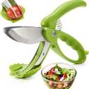 Salad Scissors, Salad Chopper with Double Blades, Lettuce Chopper, Lettuce Scissors for Chopped Salad, Chopped Salad Chopper Tool for Tossing and Chopping in Salad Bowl (Green)