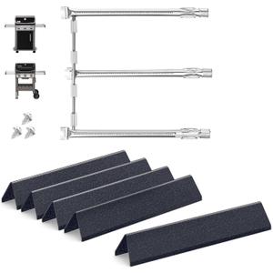 Spirit e310 Burners & Spirit e310 Flavorizer Bars for Weber Spirit 300 and GS4 Spirit II E310 Spirit E310 E/S315 E/S320 Grills With Front Control, 7636 Heat Plates (15.3") & 69787 Burner Tubes (18")
