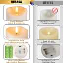 Outdoor Flameless Candles with Remote Timer - Waterproof Realistic Flickering LED Pillar Electric Battery Operated Fake Candle for Holiday Home Wedding Fireplace Decor - Ivory White 3 Pack