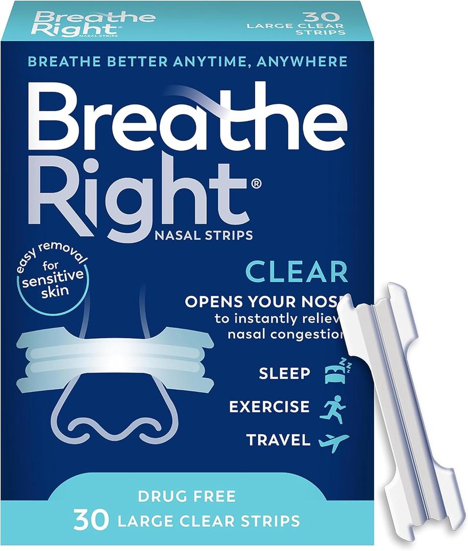 Breathe Right Nasal Strips Clear Large 30ct (Packaging May Vary)