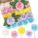 N&T NIETING Artificial Flowers Easter, Fake Flowers Roses Perfect for DIY Wedding Bridal Bouquets Centerpieces Bridal Shower Party Home Flower Arrangement Decorations, 50Pcs, Series Color B