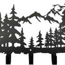 Metal Tree Coat Hooks Wall Art Decor-Tree Hangers and Key Holder-Clothes Rack and Backpack Hanger-Forest Theme Hooks Sweet Home Decor for Storage, Living Room, Hallway, Office (Black)