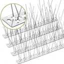 Pigeon Spikes Stainless Steel Bird Spikes for Outside to Keep Birds Away 12 Pack 10ft Coverage Bird Spikes Wire Prevention Spikes for Small Bird Squirrel for Fence Roof Blacony