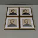 4x4 Picture Frame Set of 4, Matted Brass Simple Modern Brushed Thin Aluminum Metal Square Photo Frame Fits 3x3 with Mat or 4 x 4 without Mat Display For Tabletop or Wall Collage
